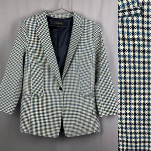 Talbots Checked Blazer Womens 12 Plaid Single Button Academia Preppy Clueless